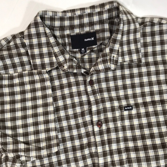 Hurley plaid short sleeve button down shirt - Picture 4 of 7